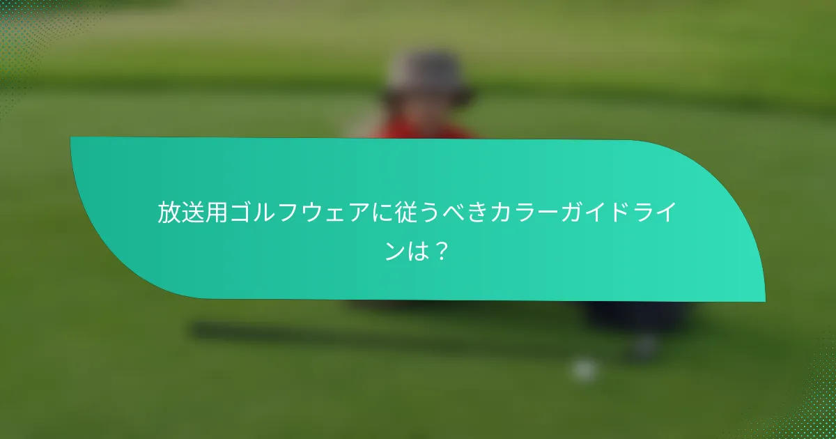 放送用ゴルフウェアに従うべきカラーガイドラインは？