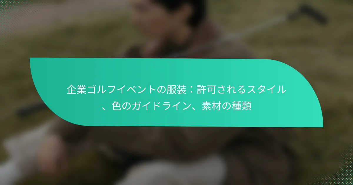 企業ゴルフイベントの服装：許可されるスタイル、色のガイドライン、素材の種類