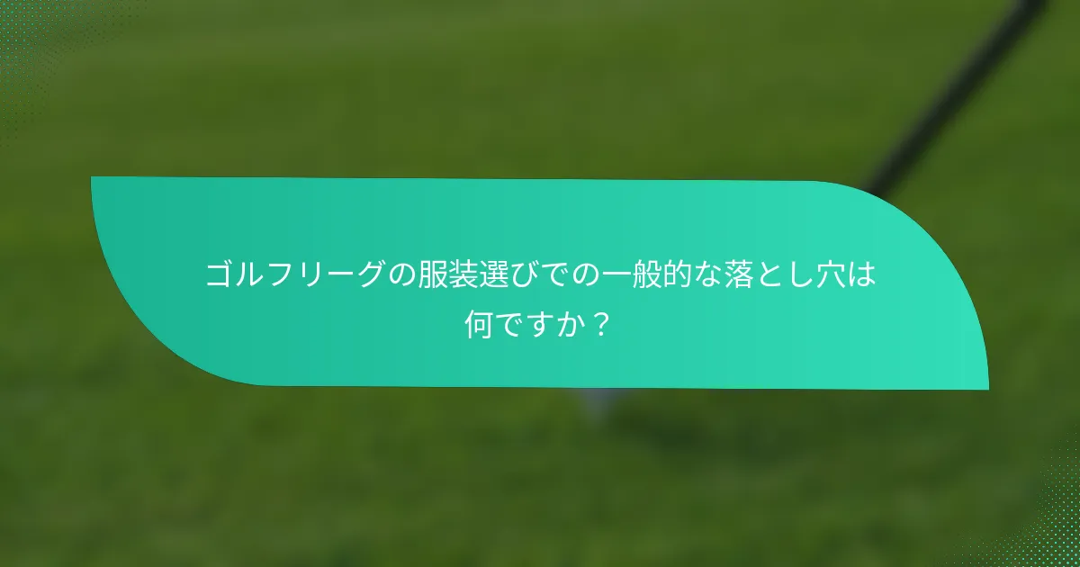 ゴルフリーグの服装選びでの一般的な落とし穴は何ですか？
