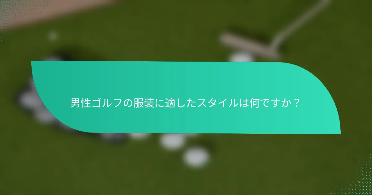 男性ゴルフの服装に適したスタイルは何ですか？