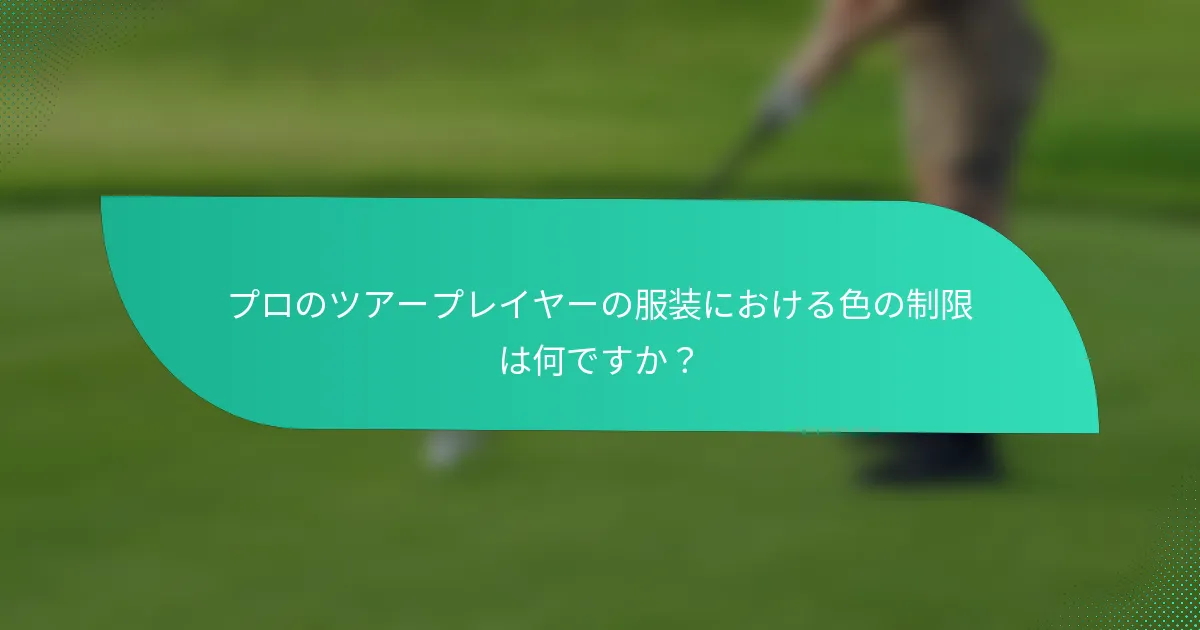 プロのツアープレイヤーの服装における色の制限は何ですか？